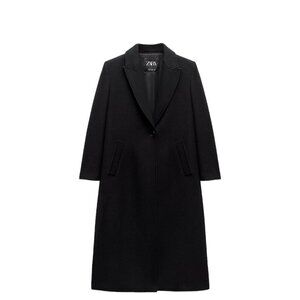 ZARA FEW ITEMS LEFT LONG WOOL COAT BLACK SIZE XS | 8764/298